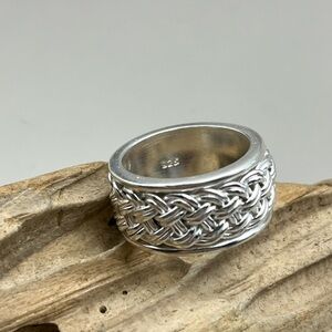 Intricate Sterling Silver Braided Spinner Ring